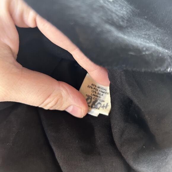 l'agence pleated strapless Tube top blouse black open back Sz 2 Silk Blend Y2K - Picture 10 of 11